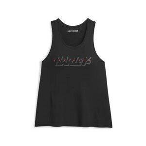 Harley-Davidson Womens Black Slanted Logo Racerback Tank Top Medium NEW